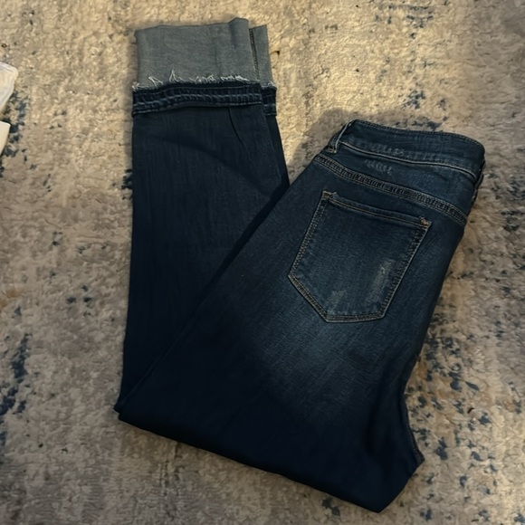 New York & Co Soho boyfriend Jeans distressed mid rise cropped Sz 6 - Picture 4 of 9